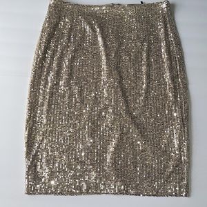 DKNY Sequin Pencil Skirt (Tan)